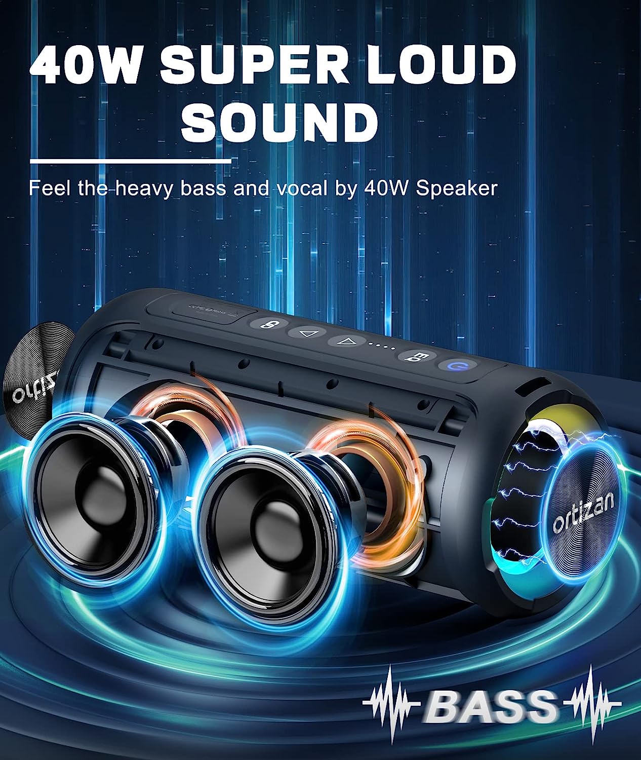 Altoparlanti Bluetooth Ortizan - Portable Bluetooth Speaker Waterproof Ipx7 recensione e prezzo